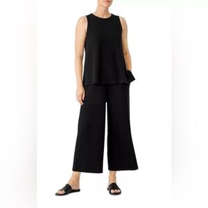Eileen Fisher Elegant Black Sleeveless Women's Tunic Size Small